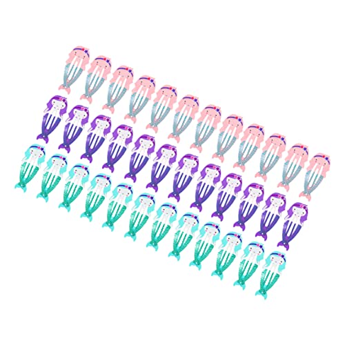 CTIRCHIU 36 Stück Meerjungfrauen Haarklammern Für Mädchen Metall Haarspangen Rutschfest Bunt Für Kinder Zubehör Für Partys Sicher Und Angenehm Zu Tragen von CTIRCHIU