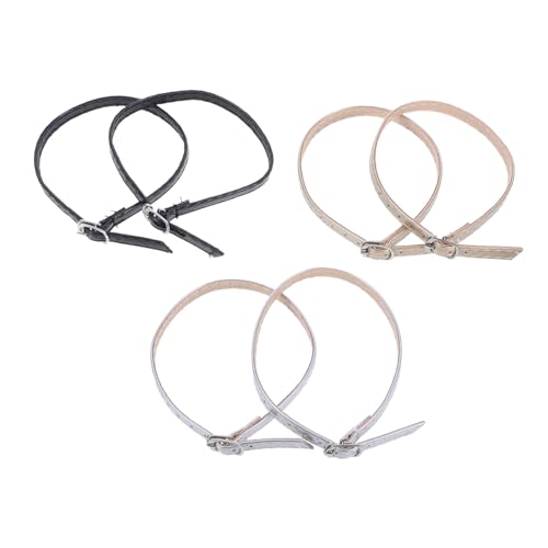 CTIRCHIU 3Paare Verstellbare Damen Schuhriemen für Hohe Absätze Rutschfeste Knöchelriemen aus Kunstleder mit Schnalle Abnehmbare Schnürsenkel für Sandalen und Pumps in Silber Gold CTIRCHIU 3Paare Verstellbare Damen Schuhriemen für Hohe Absätze Rutschfeste Knöchelriemen aus Kunstleder mit Schnalle Abnehmbare Schnürsenkel für Sandalen und Pumps in Silber Gold von CTIRCHIU