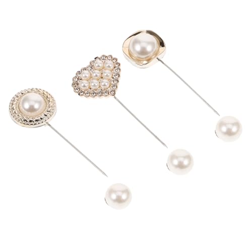 CTIRCHIU 3Stücke Teiliges Broschen für Damen Vintage Kunstperlen Anstecknadeln Dekorations Pins für Kleidung Taschen Rucksäcke für Kostümpartys Hochzeiten von CTIRCHIU