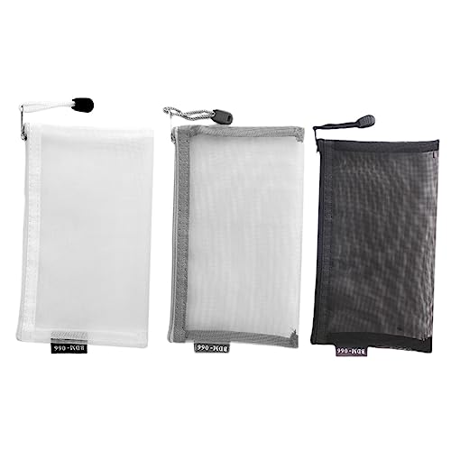 CTIRCHIU 3Stücke Tragbare Bleistiftbeutel Mesh Design Große Aufbewahrungstasche für Stifte Buntstifte und Schreibwaren für Schule und Büro von CTIRCHIU