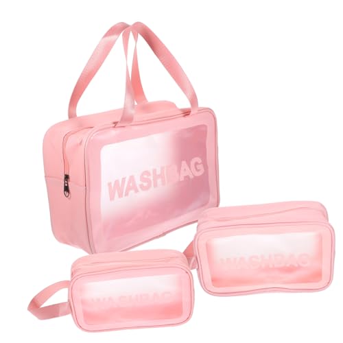 CTIRCHIU 3stücke Transparente Reisetasche Für Toilettenartikel Reise-Make-up-Tasche Aus Hochwertigem Material Durchsichtige Reisetasche Für Damen Mit Tragegriff Zum Organisieren Von von CTIRCHIU