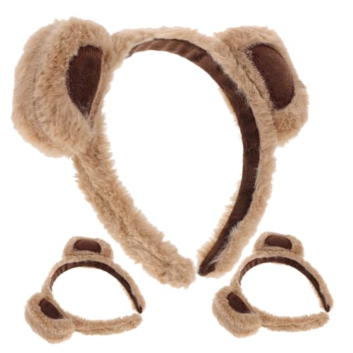 CTIRCHIU 3stücke Bären-stirnband Flauschiges Haarband Mit Bärenohren Cosplay-tierohren-haarband Für Halloween Weihnachten Mottoparty Kostüm-dekoration Angenehm Zu Tragen von CTIRCHIU