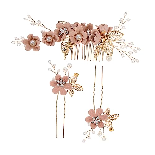CTIRCHIU 3stücke Braut Haarnadeln Mit Blumen Design Elegante Hochzeits Haarschmuck Haarkämme Für Frauen Für Besondere Anlässe Aus Hochwertigem Legierungsmaterial von CTIRCHIU