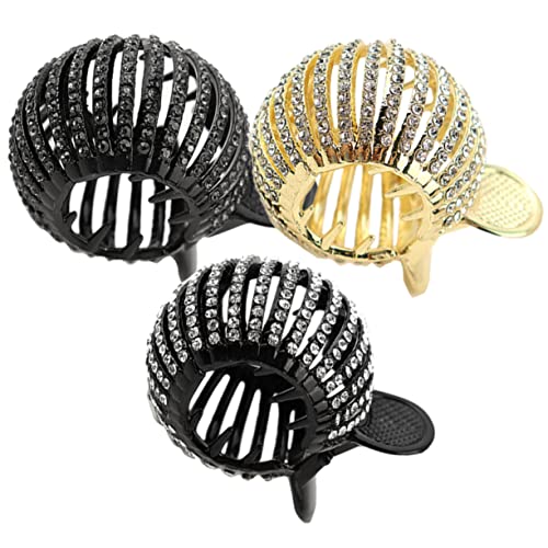 CTIRCHIU 3stücke Haarklammern Für Damen Strass Verzierte Klauenclips Ponytail Halter Zufällige Farben Für Sportliche Aktivitäten Und Besondere Anlässe von CTIRCHIU