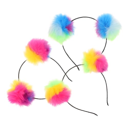 CTIRCHIU 3stücke Teiliges Fuzzy Haarband Irideszente Flauschige Bälle Für Partys Kostüme Und Festivals Für Mädchen von CTIRCHIU