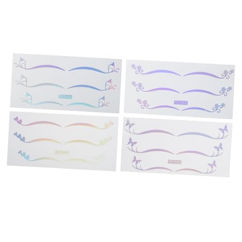 CTIRCHIU 4 Blatt Holografische Augen Make Up Aufkleber für Schmetterling und Stern Double Eyelid Sticker Temporäre Lidschatten für Halloween Partys und Besondere Anlässe von CTIRCHIU