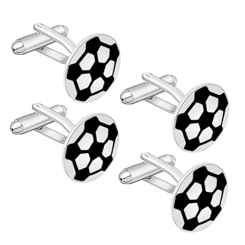 CTIRCHIU 4 Stück Fußball Manschettenknöpfe für Herren Robuste Cufflinks mit Sportlichem Design für Hochzeiten Anlässe für Fußball Fans von CTIRCHIU