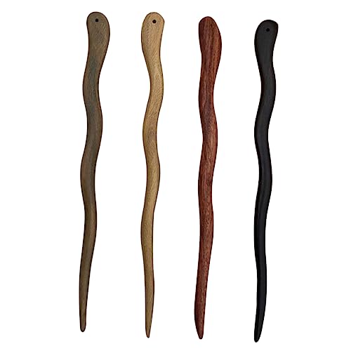 CTIRCHIU 4stücke Holz Haarstäbchen Haarspangen Chinesische Haaraccessoires Für Damen Frisuren Stylingaccessoires Aus Holz Für Lange Haare von CTIRCHIU