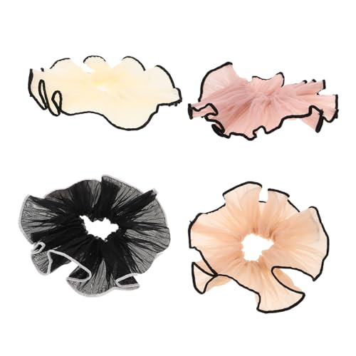 CTIRCHIU 4stücke Haargummis Für Frauen Hochelastische Haarbänder Gerüschte Scrunchies Haarbänder Mit Schutz Pferdeschwanzhalter Haargummis Für Mädchen Haarband Für Mädchen von CTIRCHIU