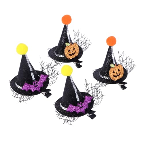CTIRCHIU 4 Stück Halloween Haarnadeln Haarschmuck Kleine Haarspangen Für Kopfbedeckungen Damen Haarspangen Kleine Clips Für Haare Party Styling Clips Haar Mädchen Dutts Mit Hut von CTIRCHIU