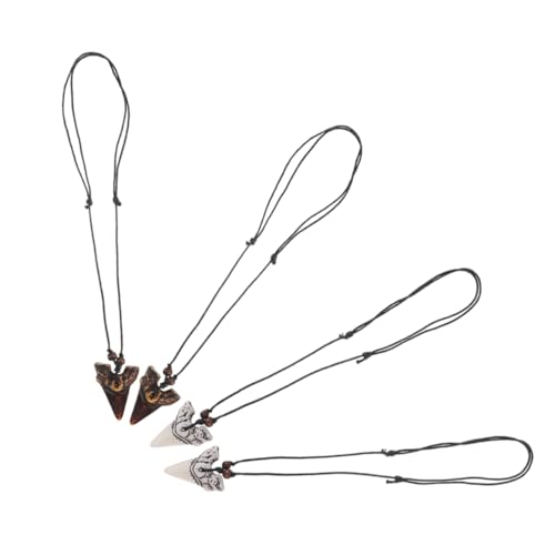 CTIRCHIU 4 Stück Teiliges Haifischzahn Halskette für Strandliebhaber Unisex Schmuck für Männer Frauen Trendige Surferkette Robuste Stylische Halskette für Abenteuerlustige von CTIRCHIU