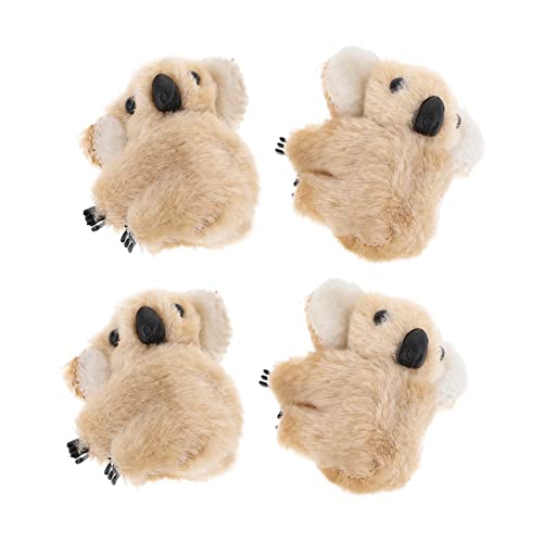 CTIRCHIU 4 Stück Teiliges Koala Plüsch Haarklammern für Mädchen Weiche Rutschfeste Haarspangen Niedliche Haarschmuck Clips Bequem und Sicher für Alltag und Cosplay von CTIRCHIU