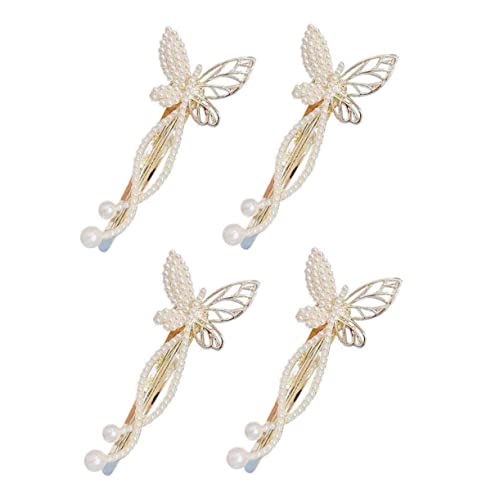 CTIRCHIU 4 Stück Teiliges Perlen Haarklammer mit Schmetterlingsdesign Haarschmuck Accessoires für Frauen und Mädchen Geeignet für Hochzeit Party Dating und Festliche Anlässe von CTIRCHIU