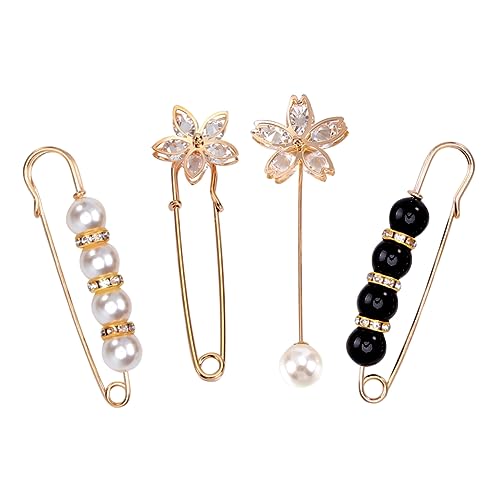 CTIRCHIU 4-Teiliges Set Brosche Set groß Bausatz verschönert Jeanknöpfe Nähen abstecknadeln abc wickeltasche rucksäcke vaude Retro brooch Schalzubehör Cardigan-Schnallen Legierung Black von CTIRCHIU