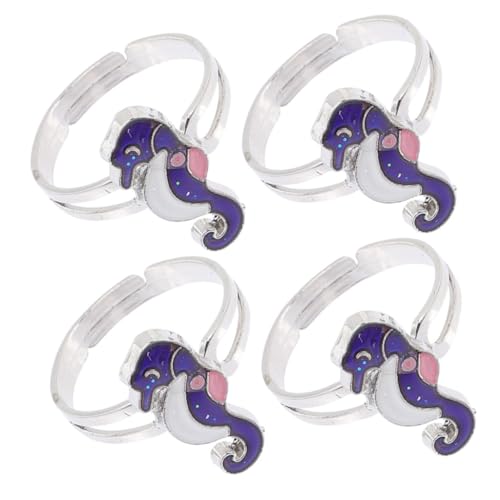CTIRCHIU 4stücke Ring Verstellbarer Damen-fingerring Aus Zinklegierung Mit Meerestiermotiv Offener Ring Für Teenager-mädchen Und Frauen Süßer Schmuck Für Alltag Und Partys von CTIRCHIU