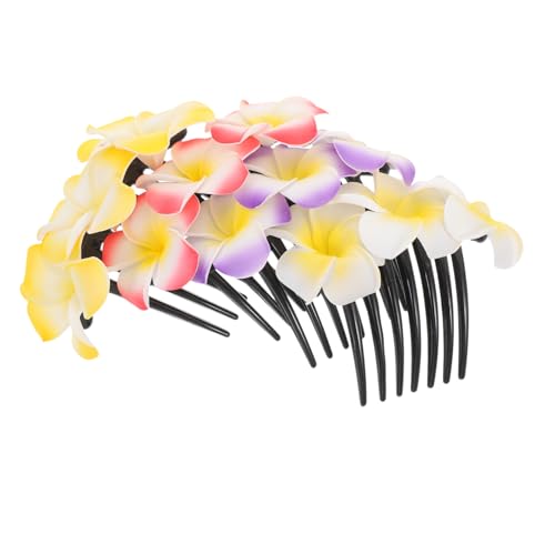 CTIRCHIU 4stücke Farbenfrohe Blumen-haarspangen Für Frauen Plumeria Haarschmuck Für Hochzeiten Brautfrisuren Und Festliche Anlässe Rot Weiß Gelb Violett von CTIRCHIU