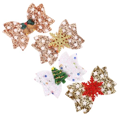 CTIRCHIU 4stücke Teiliges Weihnachts-glitzer-bow-knoten-haarspangen Für Mädchen Festliche Haaraccessoires Für Junge Mädchen Für Weihnachtsfeiern Und Besondere Anlässe von CTIRCHIU
