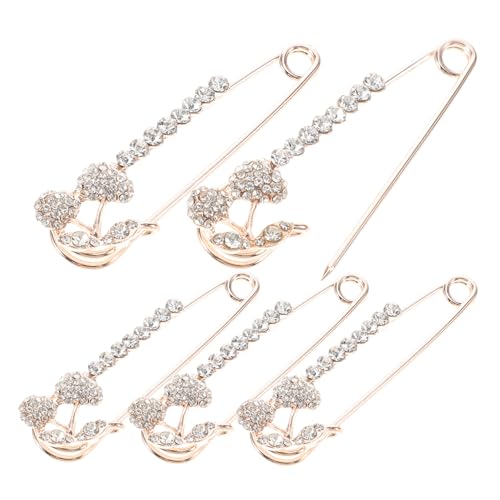 CTIRCHIU 5 Stück Damen Broschen Kirschnadel Emaille Anstecknadeln Für Kleidung Rucksack Hut Dekoration Sicherheitsbrosche Aus Zinklegierung Mit Kristallen Und Perlen Vielseitig Einsetzbar von CTIRCHIU