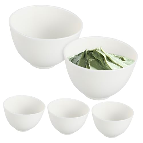 CTIRCHIU 5 Stück Teiliges Silikonbeschichteter Gesichtsmaske Mischschalen Flexible Langlebige Kosmetikschalen für DIY Hautpflege Leicht zu Reinigen für Maskenmischung bei Frauen von CTIRCHIU