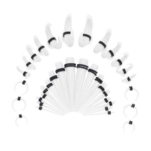 CTIRCHIU 50 Stück Leicht Hautfreundlich Langlebig Stilvolle Dehnstäbe für Sichere Ohrlochdehnung Geeignet für Männer und Frauen Modisches Ohrschmuck Zubehör von CTIRCHIU