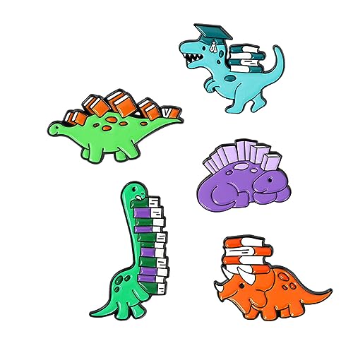 CTIRCHIU 5 Stück Kinder Dinosaurier Broschen Entzückende Cartoon Anstecknadeln Langlebiges Material Für Kinderkleidung Für Rucksäcke Und Jacken Für Jungen Und Mädchen von CTIRCHIU