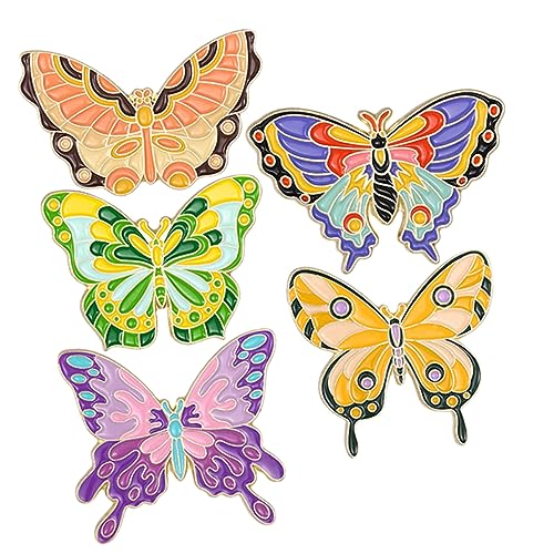 CTIRCHIU 5Stücke Teiliges Set Schmetterlings Insektenbroschen für Frauen Farbige Pins für Kleidung für Partys Hochzeiten und an Familie und Freunde von CTIRCHIU