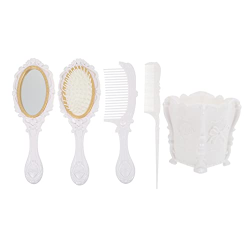 CTIRCHIU 5stücke Teiliges Salon Haarbürsten Set Mit Aufbewahrungsbehälter Entwirrungsbürste Vintage Spiegel Und Dekorativer Kosmetik Organizer Für Frisuren Und Make-up Im Schlafzimmer von CTIRCHIU