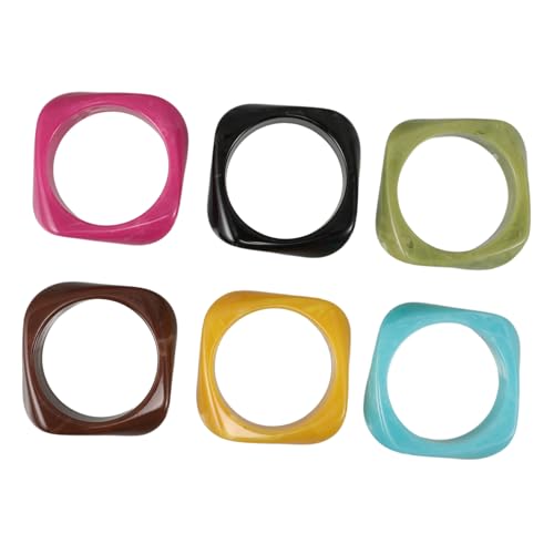 CTIRCHIU 6 Stück Teiliges Armreif Damen Vintage Chunky Bangle Armbänder Vintage Stil Quadratisch Retro Schmuckstücke für Alltag Geburtstag und Festlichkeiten Farben von CTIRCHIU