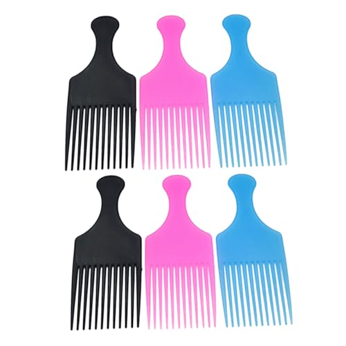 CTIRCHIU 6 Stück Teiliges Haarkamm Friseurzubehör Langlebig Multifunktional Glatte für Stylisches Haarstyling Geeignet Damen Mädchen Schwarz Rosa Blau von CTIRCHIU