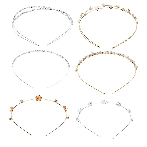 CTIRCHIU 6 Stück Teiliges Perlen und Strass Haarband für Damen und Mädchen Fest Sitzend Haarschäden Vielseitig für Hochzeit Party Feier Tägliches Tragen Komfortabel und Stilvoll von CTIRCHIU