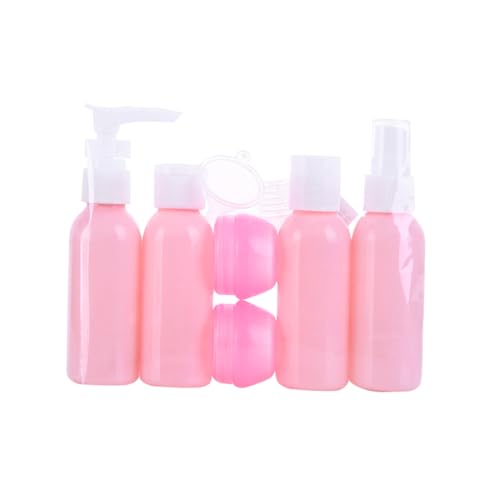 CTIRCHIU 6 Stück Teiliges Reise flaschen set aus PE und PP Leichte Auslaufsichere Sprüh Quetschflaschen für Shampoo Lotion Creme mit Kleinem Löffel für Unterwegs und Zuhause von CTIRCHIU