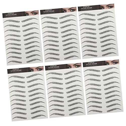 CTIRCHIU 6Blätter Augenbrauen Aufkleber Wasserdichte Temporäre Tattoos für Natürliche Stirn Make Up und Brauen Design Einfache Anwendung von CTIRCHIU