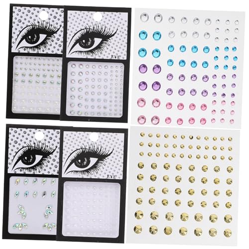 CTIRCHIU 6Blätter Gesicht Edelsteine Glitzernde Gesichts Juwelen Selbstklebende Aufkleber für Make Up Dekorationen für Festivals und Partys von CTIRCHIU