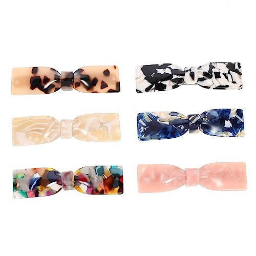 CTIRCHIU 6Stücke Bogenknoten Haarnadel Stilvolle Haarspangen aus Acetat für Damen Exquisites Haardekor Bunten Farben für Alltag und Besondere Anlässe von CTIRCHIU