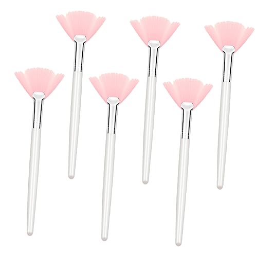 CTIRCHIU 6 Stück Fächer Make up Pinsel Für Gesichtsbehandlungen Weiche Nylonborsten Langer Griff Für Puder Und Foundation Make up Pinsel Für Frauen Kosmetikwerkzeug von CTIRCHIU
