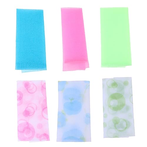 CTIRCHIU 6stücke Lange Nylon-badetücher Für Körperpeeling Rückenpeelingtücher Und Duschpeelingtücher Mit Verschiedenen Farben Strukturiertes Gewebe Für Unreinheiten Und Abgestorbene Haut von CTIRCHIU