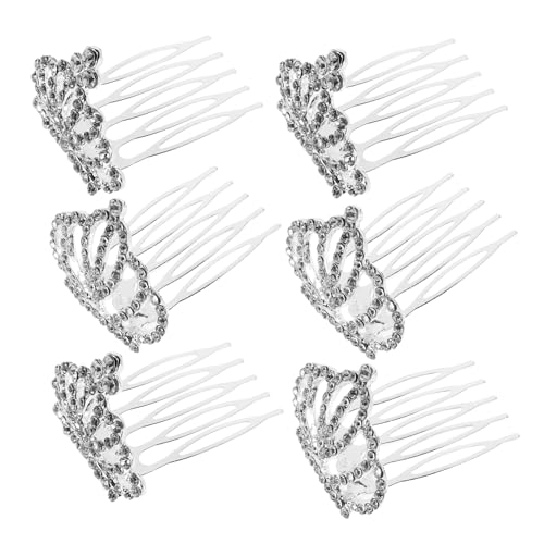 CTIRCHIU 6pcs Zierliche Tiara Kamm Tiara Kinderparty Kopfschmuck Blumenmädchen Kopfbedeckungen Kleiner Strass Tiara Comb Girls Geburtstagskopfschmuck Für Hochzeit Und Geburtstag von CTIRCHIU