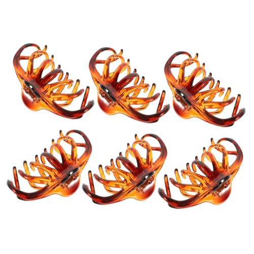 CTIRCHIU 6 Stück Große Haarklammern Für Dickes Haar Retro Haarklammer Kieferclips 10,5cm Caramelfarben Rutschfestes Haarstyling Zubehör Für Frauen Und Mädchen von CTIRCHIU
