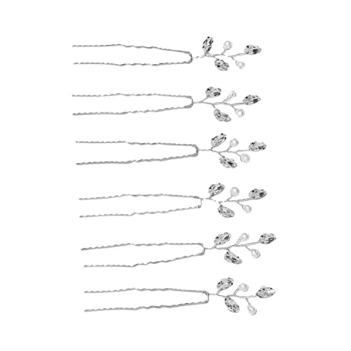 CTIRCHIU 6stücke Perle U-förmige Haarnadel Braut Damen Haar Schmuck Hochzeit Kopfbedeckung Strasssteinen Modellieren Haarspangen von CTIRCHIU