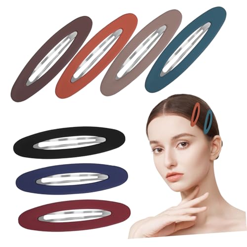 CTIRCHIU 7stücke Druckknopf-haarspangen Für Damen Kleine Ovale Haarspangen Für Dünnes Haar Flache Haarspangen Für Fransen Haarschmuck Zum Stylen von CTIRCHIU