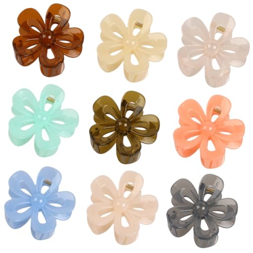 CTIRCHIU 9stücke Teiliges Haarspangen Für Dünnes Haar Blumen-haarclips in Fröhlichen Farben Rutschfest Für Stilvolle Hochsteckfrisuren Haarschmuck Für Damen Und Mädchen von CTIRCHIU