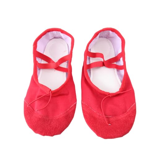 CTIRCHIU Antirutsch Ballettschuhe mit Geteilter Sohle Leichtes Material Elastisches Band für Yoga Ballett Modern Dance und Jazz Rot von CTIRCHIU