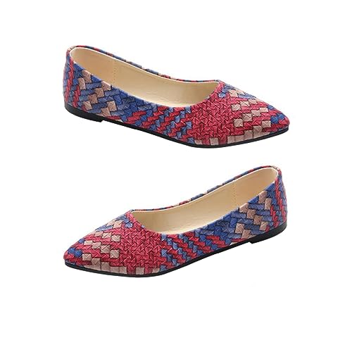 CTIRCHIU Atmungsaktive Flache Damen Pumps aus PU Leichte Slip Freizeitschuhe mit Weicher Innenausstattung Bequeme Flache Schuhe für Alltag und Vierjahreszeiten Klassisches Design von CTIRCHIU