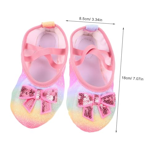 CTIRCHIU Ballettschuhe Glitzernd mit Schleife Weiche Pu Sohle Atmungsaktiv Leicht Indoor Tanzschläppchen Mädchen Ballett Tanzschuhe Übung Schuhe von CTIRCHIU