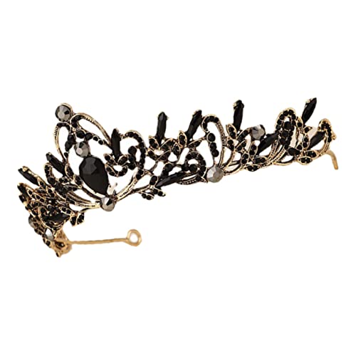 CTIRCHIU Barock Vintage Tiara Damen Schwarze Rhinestone Brautkrone für Hochzeit Party Leichte Haaraccessoire mit Funkelnden Strasssteinen Langlebig und Komfortabel von CTIRCHIU