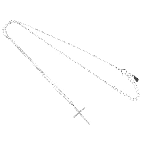 CTIRCHIU Besetzte Kreuz Anhänger Halskette Damen Modisch Leichter Schmuck mit Einzigartiger Schlüsselbein Kette Vielseitig Tragbar für Freizeit und Festliche Anlässe von CTIRCHIU