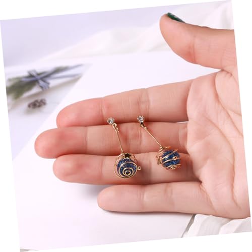 CTIRCHIU Blaues Sternenhimmel Planeten Ohrstecker Damen Schmuck Silber Nadel Dangle Ohrringe Modisch für Weihnachten Valentinstag Geburtstag von CTIRCHIU