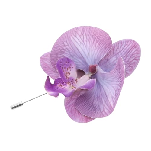 CTIRCHIU Blumenbrosche Orchideenform Anstecknadel Für Herren Formelles Accessoire Für Hochzeit Bankett Abschlussball Zinklegierung Satin-blumennadel Boutonniere von CTIRCHIU