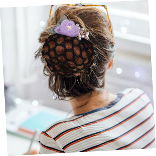 CTIRCHIU Blumen Haarspange Haarnetz Haarknoten accessoire für Frauen Praktischer Haarknotenhalter mit Netz Geeignet für Krankenschwestern Stewardess Ballett Hotelservice Bequem und von CTIRCHIU