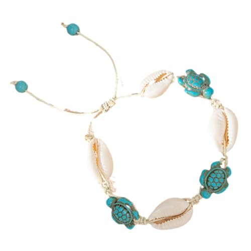 CTIRCHIU Muschel Fußkettchen Damen Schildkröte Anhänger Strand Fußschmuck Verstellbar Sommer Schmuck Füße Kette von CTIRCHIU